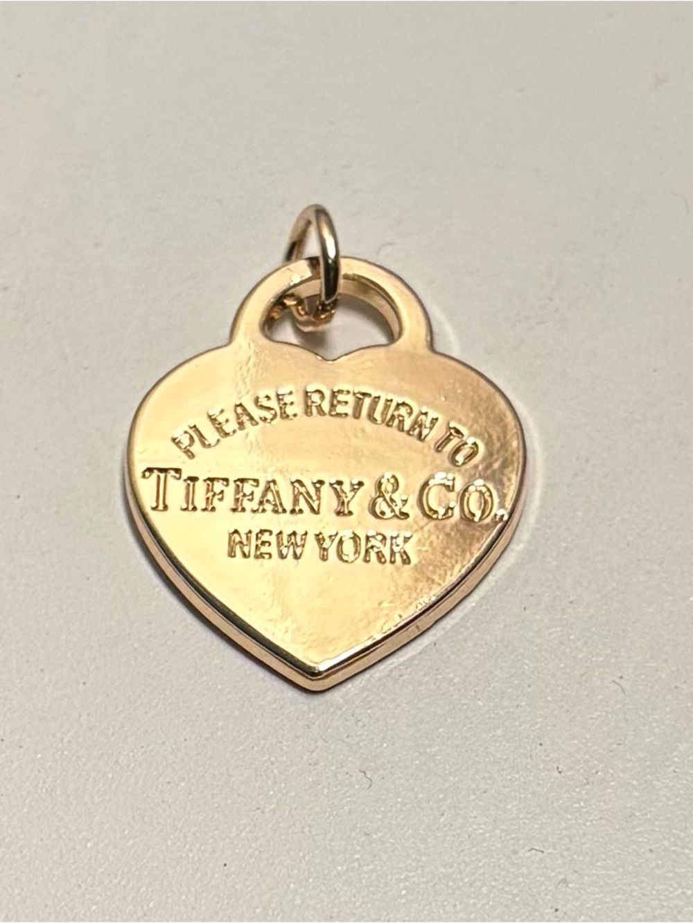 Tiffany Heart Zipper Pull Charm Stamped Rose Gold / Rose Gold Tone